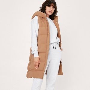 NWT Nasty Gal Camel Puffer Vest